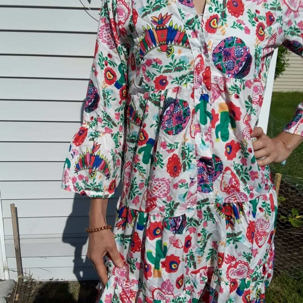 Dia De Los Muertos Sugar Skull Cactus Dress - Picture 6 of 6